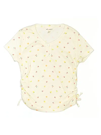 Pre-owned Self Esteem Kids' Short Sleeve Henley Shirt In Yellow
