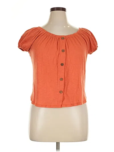 Pre-owned Self Esteem Short Sleeve Top Orange Sweetheart Neckline Tops