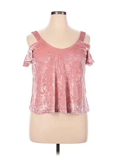 Pre-owned Self Esteem Short Sleeve Top Pink Cold Shoulder Neckline Tops