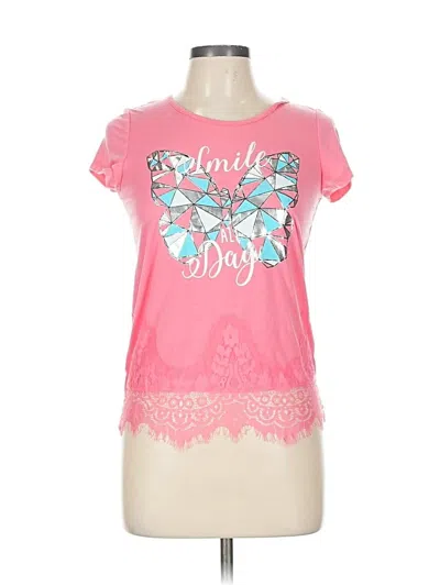 Pre-owned Self Esteem Short Sleeve Top Pink Sweetheart Neckline Tops