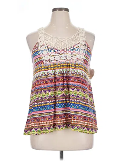 Self Esteem Sleeveless Top White Halter Neckline Tops