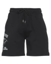 Self Made By Gianfranco Villegas Man Shorts & Bermuda Shorts Black Size S Cotton