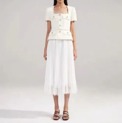 Pre-owned Self-portrait 100% Auth  Tailored Midi Dress Uk4,6,8,10,12, (14) Pls Ask Ur Size In White