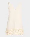 Self-portrait Crystal And Faux-pearl Embellished Crepe Mini Dress In Beige