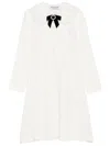 Self-portrait A-line Mini Dress With Velvet Bow In White