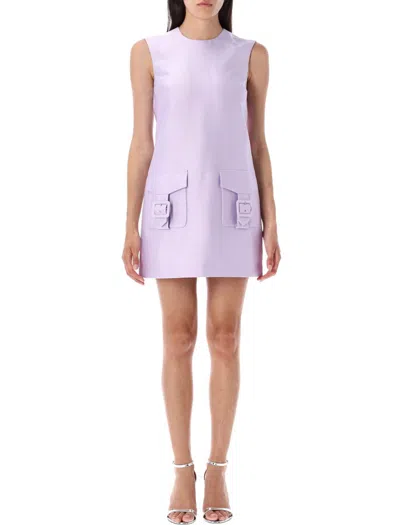Self-portrait A Line Tafeta Mini Dress In Purple