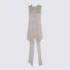 Self-portrait Bow And Floral Lace Knee Length Dress In White