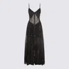 Self-portrait Black And Gold Chiffon Maxi Dress In Black