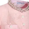 Self-portrait Self Portrait Women Pink Bow Crochet Crystal Mini Dress