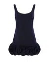 Self-portrait Short Blue Dress With Floral Applique Self Portrait In Blue