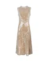 Self-portrait Sequin Pearl Trim Midi Dress In Bg