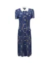 Self-portrait Self Portrait Women Lace Contrast Collar Midi Dress In Blue