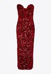 Self-portrait All-over Sequin Midi Dress In Red