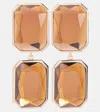Self-portrait Amber Gold-plated Drop Earrings In Gold