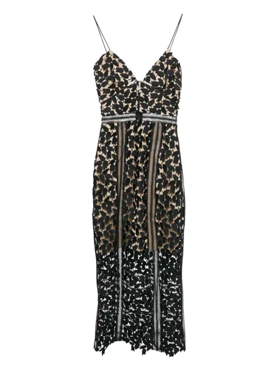 Pre-owned Self-portrait Arabella Floral-lace Midi Dress