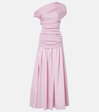 SELF-PORTRAIT ASYMMETRIC DRAPED MIDI DRESS