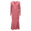 Self-portrait Asymmetric Knitted Midi Dress In Pink Wool In Pink