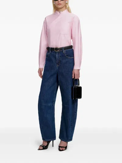 Self-portrait Asymmetric Shirt In Pink
