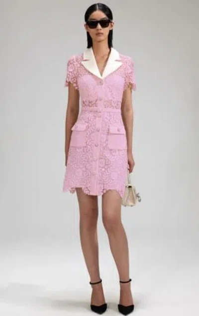 Pre-owned Self-portrait Authentic Guaranteed  Pink Rose Mini Dress Us0,2,4,6,8 ,10