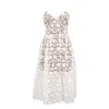Self-portrait Azaelea Lace Midi Dress In White Polyester In White
