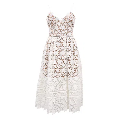 Self-portrait Azaelea Lace Midi Dress In White Polyester