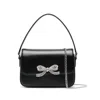 Self-portrait Micro Black Handbag With Bow Detail In Smooth Leather Woman In Black