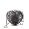Self-portrait Multicolor Heart Shaped Clutch With Pearl Embellishments And Bow Detail In Tech Fabric Woman In Multi