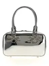Self-portrait Tote In Silver Leather