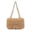 Self-portrait Self Portrait 'raffia Bow Charm' Shoulder Bag