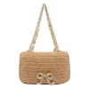 Self-portrait Self Portrait 'raffia Bow Charm' Shoulder Bag