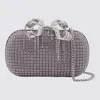 Self-portrait Shimmering Crystals Clutch Bag In Purple