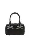 Self-portrait Distressed Black Mini Tote Bag In Black