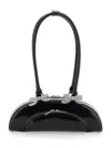 Self-portrait Black Leather Curved Shoulder Bag In Black