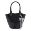 Self-portrait Black Leather Top Handle Bag In Black