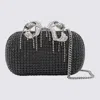 Self-portrait Knitted Clutch With Silver-tone Crystal Bow