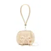 Self-portrait Mini Crystal-embellishment Clutch Bag In Gold