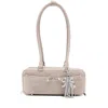 Self-portrait Suede Baguette Shoulder Bag In Pink