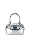 Self-portrait Tote In Silver Leather In Grey