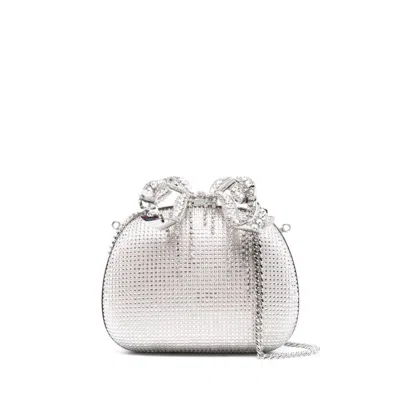 Self-portrait Rhinestone Clutch Bag In Neutrals