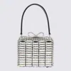 Self-portrait Crystal Mirco Bag In Silver