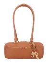 Self-portrait Leather Shoulder Bag W/ Key Holder In Brown