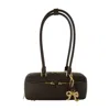 Self-portrait Baguette With Charm Shoulder Bag - Leather - Brown In Brown
