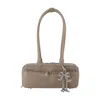 Self-portrait Baguette With Charm Shoulder Bag In Brown