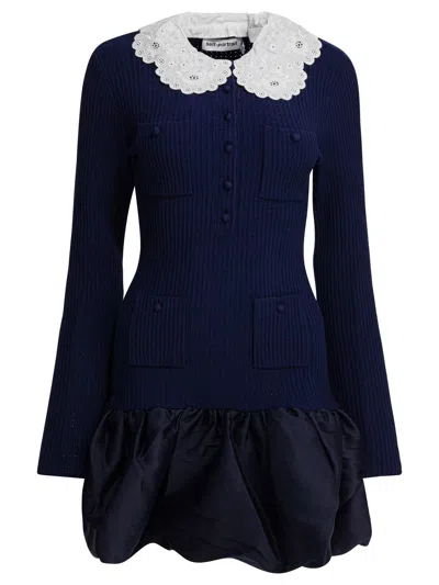 Self-portrait Self Portrait Balloon Skirt Dress In Blue