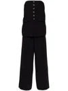 Self-portrait Womens Bandeau Wide-leg Crepe Jumpsuit Black In Black