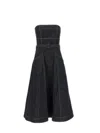 Self-portrait Indigo Denim Bandeau Midi Dress Dresses Blue In Black