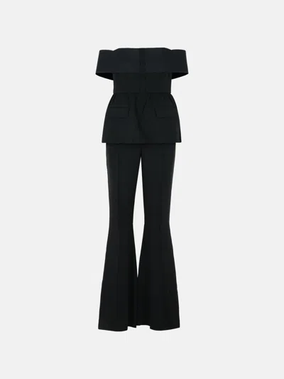 Self-portrait 'bardorot' Jumpsuit In Black Acetate Blend