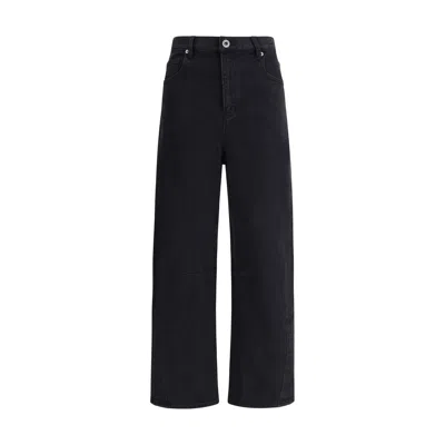 Self-portrait Barrel Leg Women's Jeans In Black