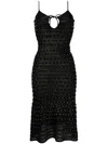 Self-portrait Bead-embellished Knitted Midi-dress In Schwarz