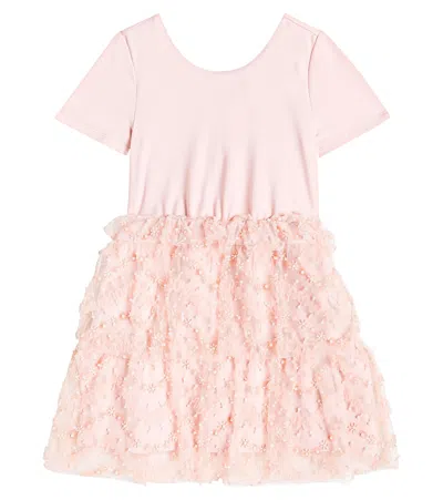 Self-portrait Kids' Beaded Dress In Pink